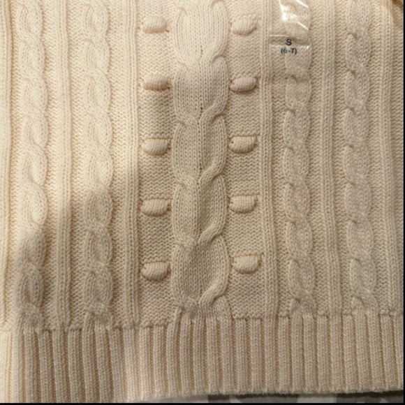Gap Kids Girls 100% Cotton Cable Sweater in Ivory Frost size S (6-7) - Picture 5 of 7